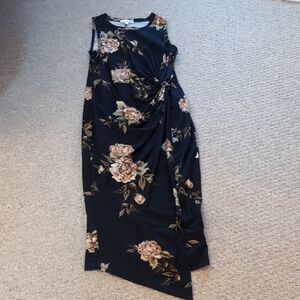 Nine Britton Navy Floral Asymmetrical Dress